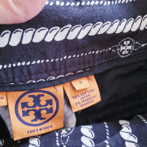 Tory Burch Blue Nautical Print Sailor Pants - Picture 8 of 15
